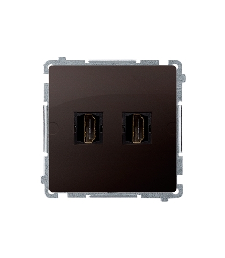 Gniazdo HDMI podwójne czekoladowy mat, metalizowany BMGHDMI2.01/47