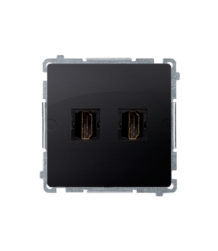 Gniazdo HDMI podwójne grafit mat, metalizowany BMGHDMI2.01/28