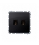Gniazdo HDMI podwójne grafit mat, metalizowany BMGHDMI2.01/28