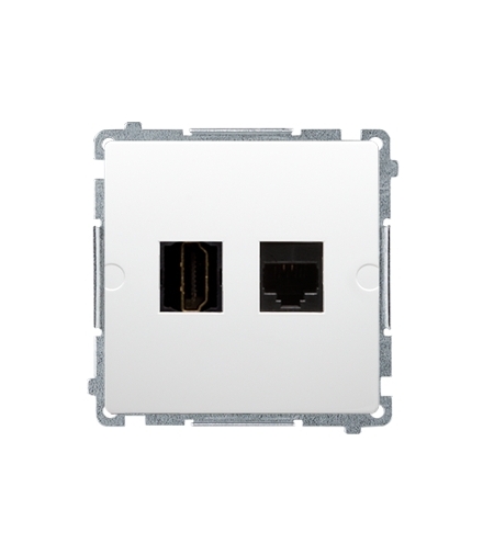 Gniazdo HDMI + komputerowe RJ45 kat.6. biały BMGHRJ45.01/11