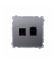 Gniazdo HDMI + komputerowe RJ45 kat.6. srebrny mat, metalizowany BMGHRJ45.01/43