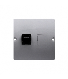 Gniazdo komputerowe pojedyncze RJ45 kategoria 5e (moduł) inox, metalizowany BMF51.02/21