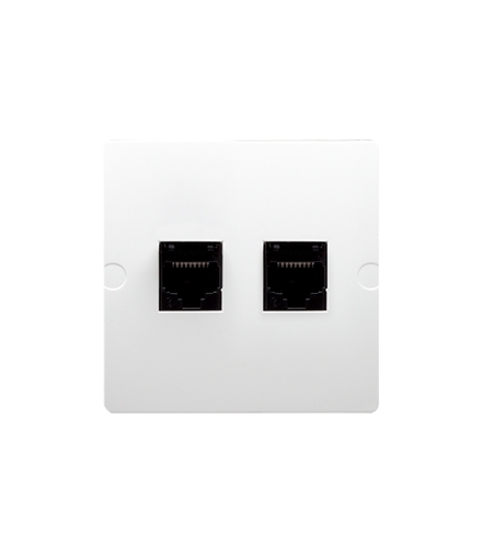 Gniazdo komputerowe podwójne RJ45 kategoria 5e (moduł) biały BMF52.02/11