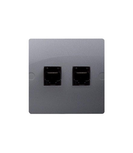 Gniazdo komputerowe podwójne RJ45 kategoria 5e (moduł) inox, metalizowany BMF52.02/21
