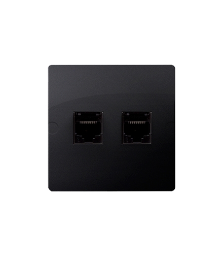 Gniazdo komputerowe podwójne RJ45 kategoria 5e (moduł) grafit mat, metalizowany BMF52.02/28