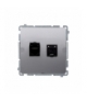 Gniazdo komputerowe podwójne RJ45 kategoria 6, z przesłoną przeciwkurzową (moduł) inox, metalizowany BM62.01/21
