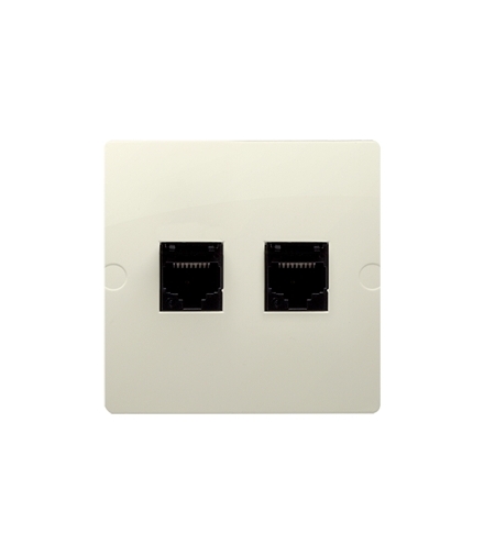 Gniazdo komputerowe RJ45 kategoria 5e + telefoniczne RJ11 (moduł) beżowy BMF5T.02/12