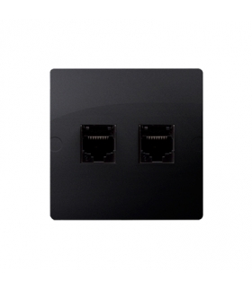 Gniazdo komputerowe RJ45 kategoria 5e + telefoniczne RJ11 (moduł) grafit mat, metalizowany BMF5T.02/28