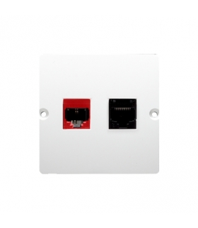 Gniazdo komputerowe RJ45 kategoria 5e + telefoniczne RJ12 (moduł) biały BM5T.02/11