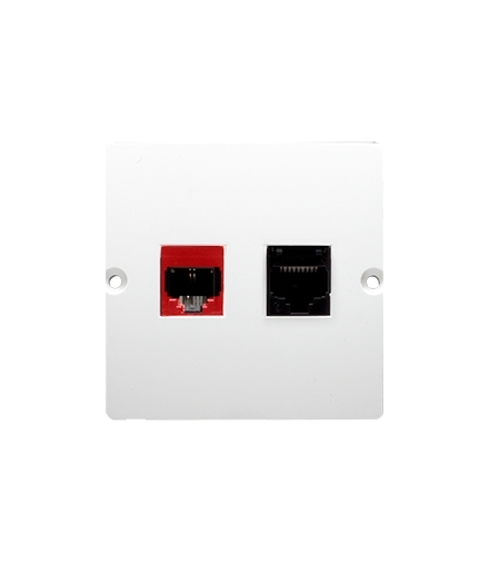 Gniazdo komputerowe RJ45 kategoria 5e + telefoniczne RJ12 (moduł) biały BM5T.02/11