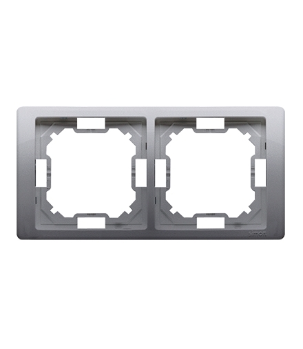 Ramka 2- krotna inox, metalizowany BMRC2/21