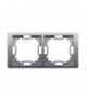 Ramka 2- krotna inox, metalizowany BMRC2/21