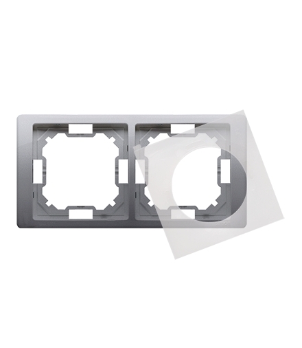 Ramka 2- krotna IP44 inox, metalizowany BMRC2B/21