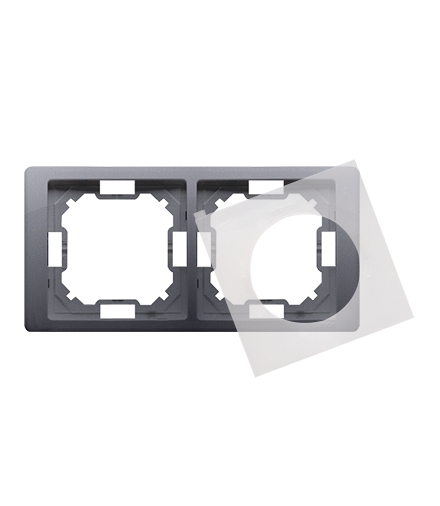 Ramka 2- krotna IP44 srebrny mat, metalizowany BMRC2B/43