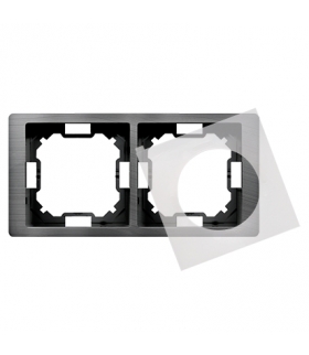Ramka 2- krotna IP44 tytanowy, hydrografika BMRC2B/052