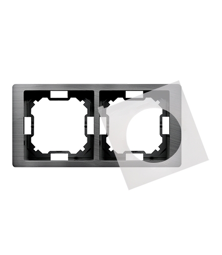 Ramka 2- krotna IP44 tytanowy, hydrografika BMRC2B/052