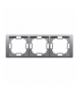 Ramka 3- krotna inox, metalizowany BMRC3/21