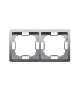 Ramka 2- krotna inox, metalizowany BMR2/21