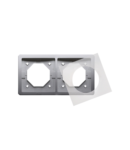Ramka 2- krotna IP44 inox, metalizowany BMR2B/21