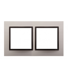 Ramka 2- krotna metalowa satynowy mrok DRN2/80