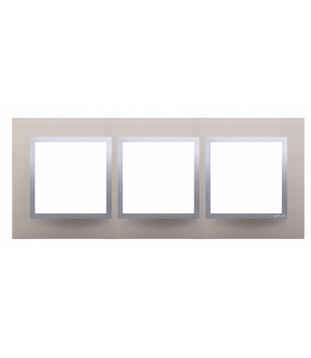 Ramka 3- krotna metalowa satynowy blask DRN3/79