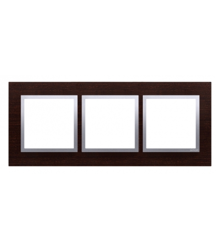 Ramka 3- krotna drewniana srebrne wenge DRN3/84