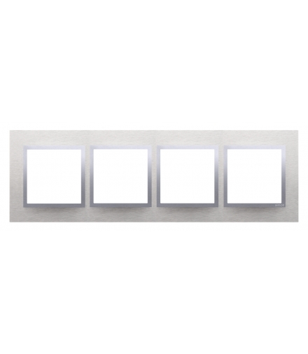 Ramka 4- krotna metalowa inox klasyczny DRN4/77