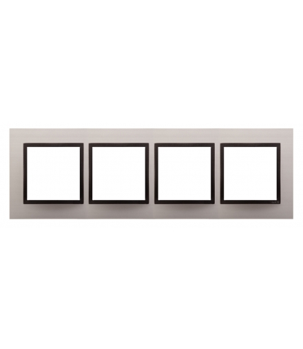 Ramka 4- krotna metalowa satynowy mrok DRN4/80