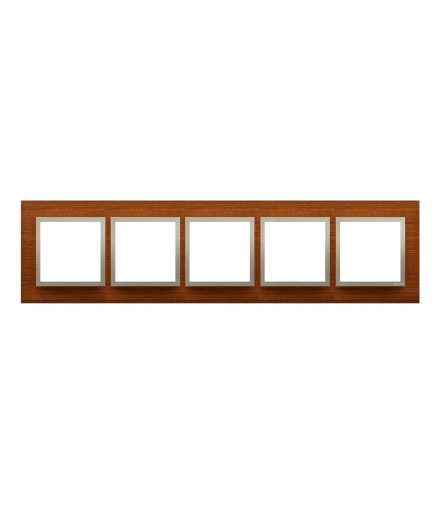 Ramka 5- krotna drewniana złoty orzech DRN5/86