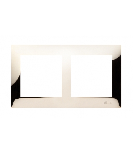 Ramka 2- krotna metalowa złoto, metal DR2/66