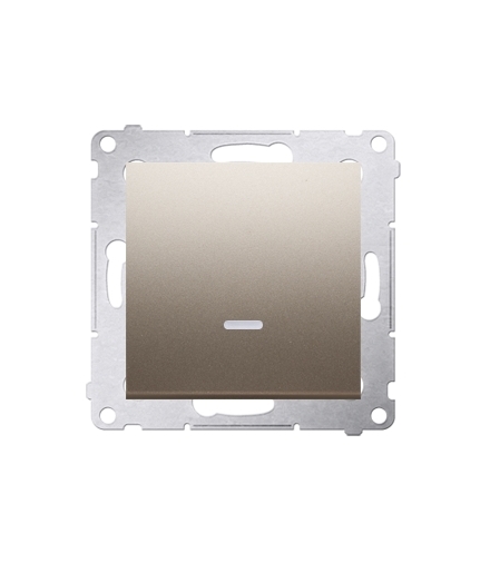 Łącznik jednobiegunowy z podświetleniem LED (moduł) 10AX 250V, szybkozłącza, złoty mat, metalizowany DW1L.01/44