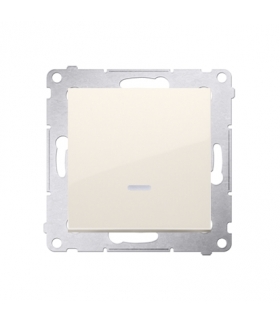 Łącznik jednobiegunowy z podświetleniem LED (moduł) 16AX 250V, zaciski śrubowe, kremowy DW1AL.01/41