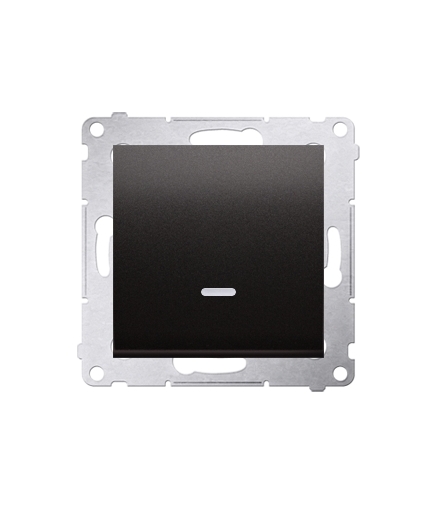 Łącznik uniwersalny - schodowy z podświetleniem LED (moduł) 10AX 250V, szybkozłącza, antracyt, metalizowany DW8L.01/48