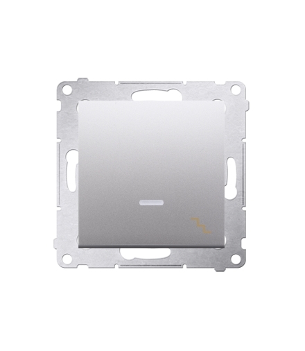 Łącznik schodowy z podświetleniem LED (moduł) 10AX 250V, szybkozłącza, srebrny mat, metalizowany DW6L.01/43