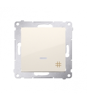 Łącznik krzyżowy z podświetleniem LED (moduł) 10AX 250V, szybkozłącza, kremowy DW7L.01/41