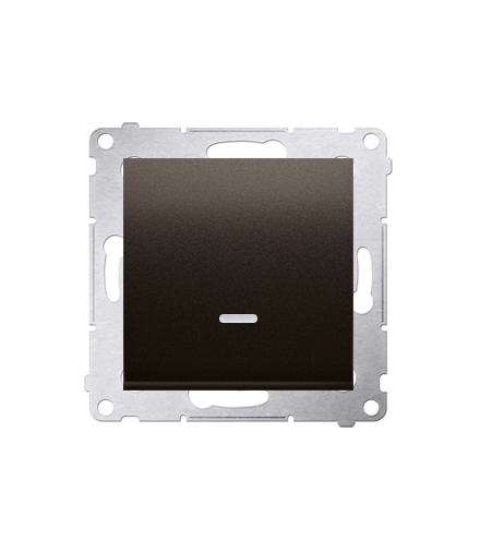 Przycisk pojedynczy zwierny bez piktogramu z podświetleniem LED (moduł) 10AX 250V, szybkozłącza, brąz mat, metalizowany DP1L.01/