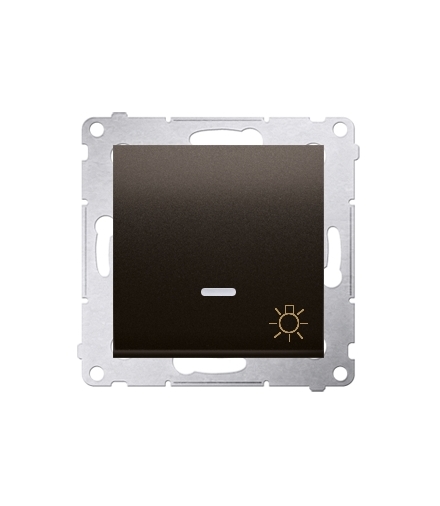 Przycisk "światło" z podświetleniem LED (moduł) 10AX 250V, szybkozłącza, brąz mat, metalizowany DS1L.01/46