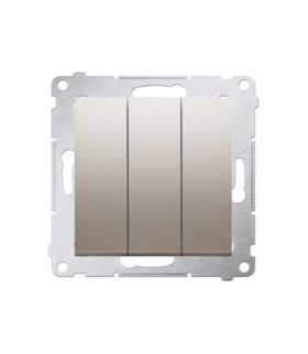 Łacznik potrójny z podświetleniem (moduł) 10AX 250V, szybkozłącza, złoty mat, metalizowany DW31L.01/44