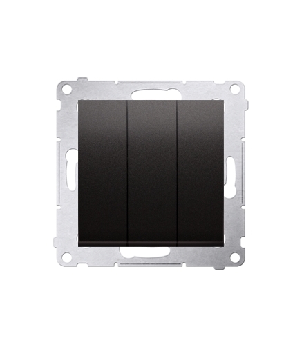 Łacznik potrójny z podświetleniem (moduł) 10AX 250V, szybkozłącza, antracyt, metalizowany DW31L.01/48