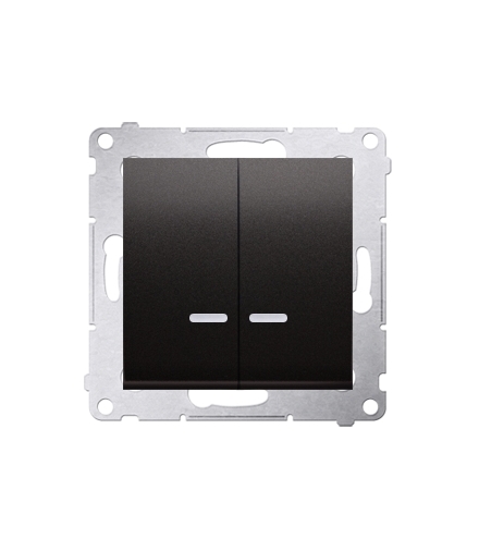 Łącznik świecznikowy z podświetleniem LED do wersji IP44 (moduł) 16AX 250V, zaciski śrubowe, antracyt, metalizowany DW5ABL.01/48