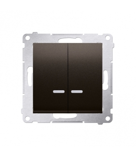 Łącznik świecznikowy z podświetleniem LED do wersji IP44 (moduł) 16AX 250V, zaciski śrubowe, brąz mat, metalizowany DW5ABL.01/46