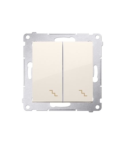 Łącznik schodowy podwójny z podświetleniem LED (moduł) 10AX 250V, zaciski śrubowe, kremowy DW6/2L.01/41