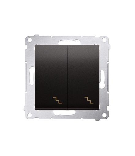 Łącznik schodowy podwójny z podświetleniem LED (moduł) 10AX 250V, zaciski śrubowe, antracyt, metalizowany DW6/2L.01/48