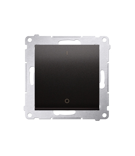 Łącznik dwubiegunowy (moduł) 10AX 250V, szybkozłącza, antracyt, metalizowany DW2.01/48