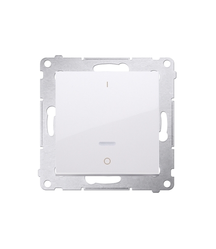 Łącznik dwubiegunowy z podświetleniem LED (moduł) 10AX 250V, szybkozłącza, biały DW2L.01/11