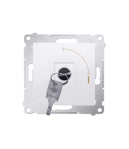 Łącznik na kluczyk jednobiegunowy - 2 pozycyjny „0-I” (moduł) 5A 250V, do lutowania, biały DW1K.01/11