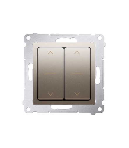 Łącznik żaluzjowy podwójny trójpozycyjny (1-0-2) złoty mat, metalizowany 10A DZW2.01/44