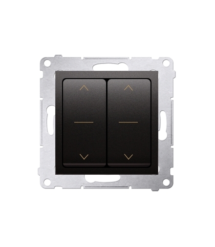 Łącznik żaluzjowy podwójny trójpozycyjny (1-0-2) antracyt, metalizowany 10A DZW2.01/48