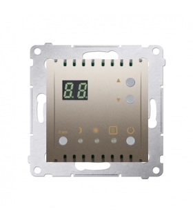 Regulator temperatury z wyświetlaczem (czujnik wewnętrzny) złoty mat, metalizowany DTRNW.01/44
