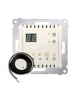 Regulator temperatury z wyświetlaczem z czujnikiem zewnętrzym (sonda) kremowy DTRNSZ.01/41